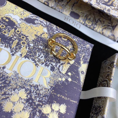 18K CD Navy Logo Bangle Open Cuff Bracelet