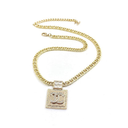 18K CC Metal & Diamant¨¦s Pendant Necklace