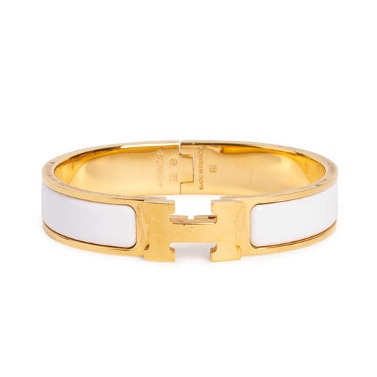 18K Clic H White Bracelet