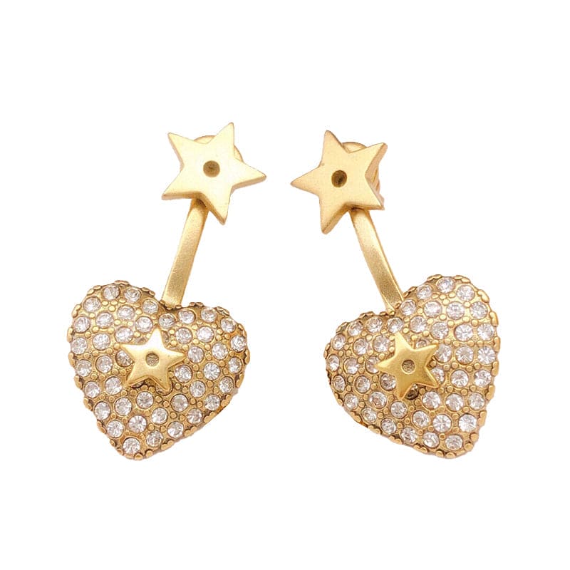 18k Gold Dior Star & Heart Earrings