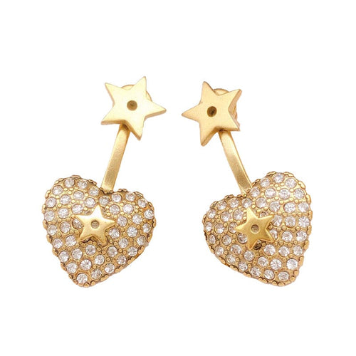 18k Gold Dior Star & Heart Earrings