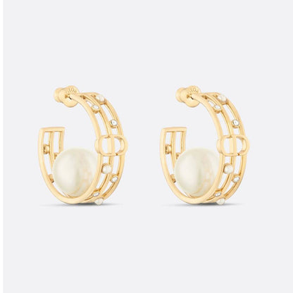 18K CD D-Backstage Pearl Earrings