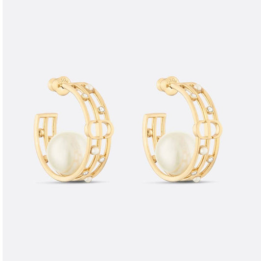18K CD D-Backstage Pearl Earrings