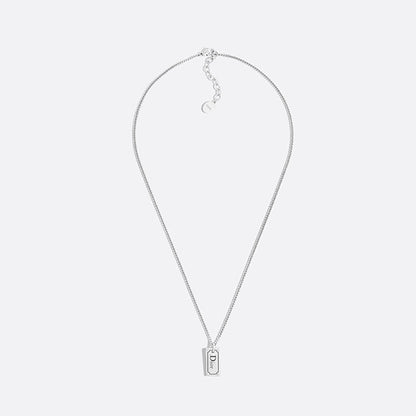 18K CD Oblique Plate Pendant Necklace