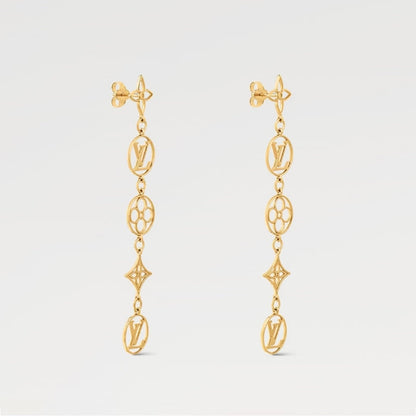 18K Louis Lace Long Earrings