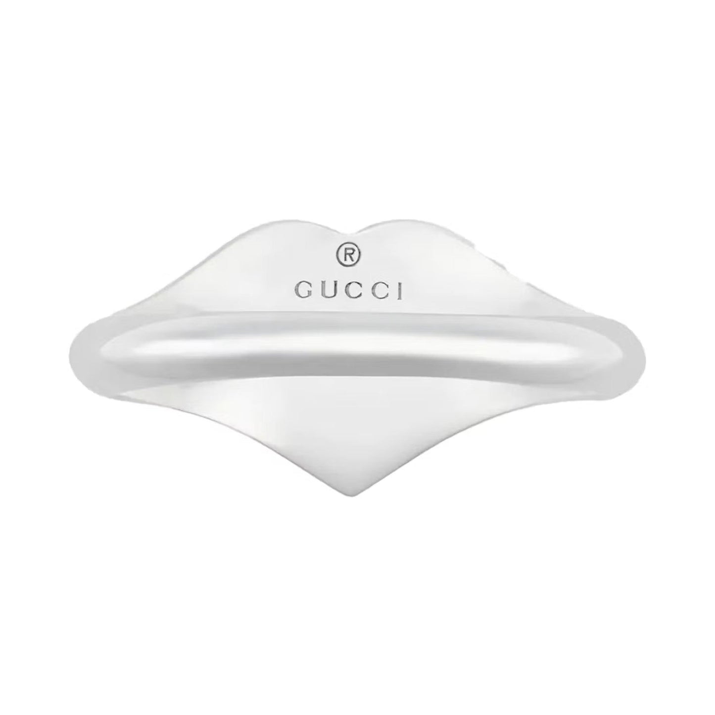 Double G Interlocking G Blue Enamel Heart Ring