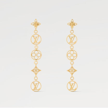 18K Louis Lace Long Earrings