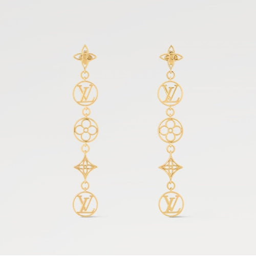 18K Louis Lace Long Earrings