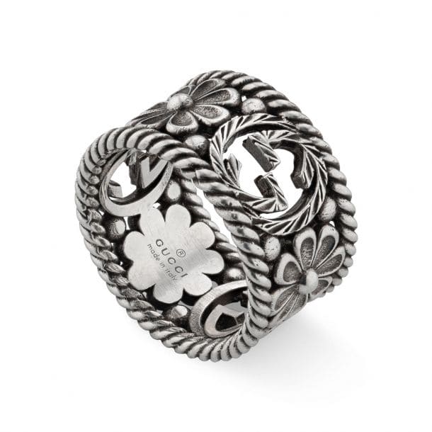 Double G Interlocking G Flowers Ring