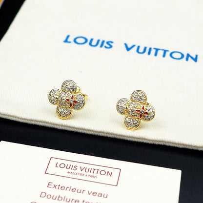 18K Louis Vivienne Diamond Earrings