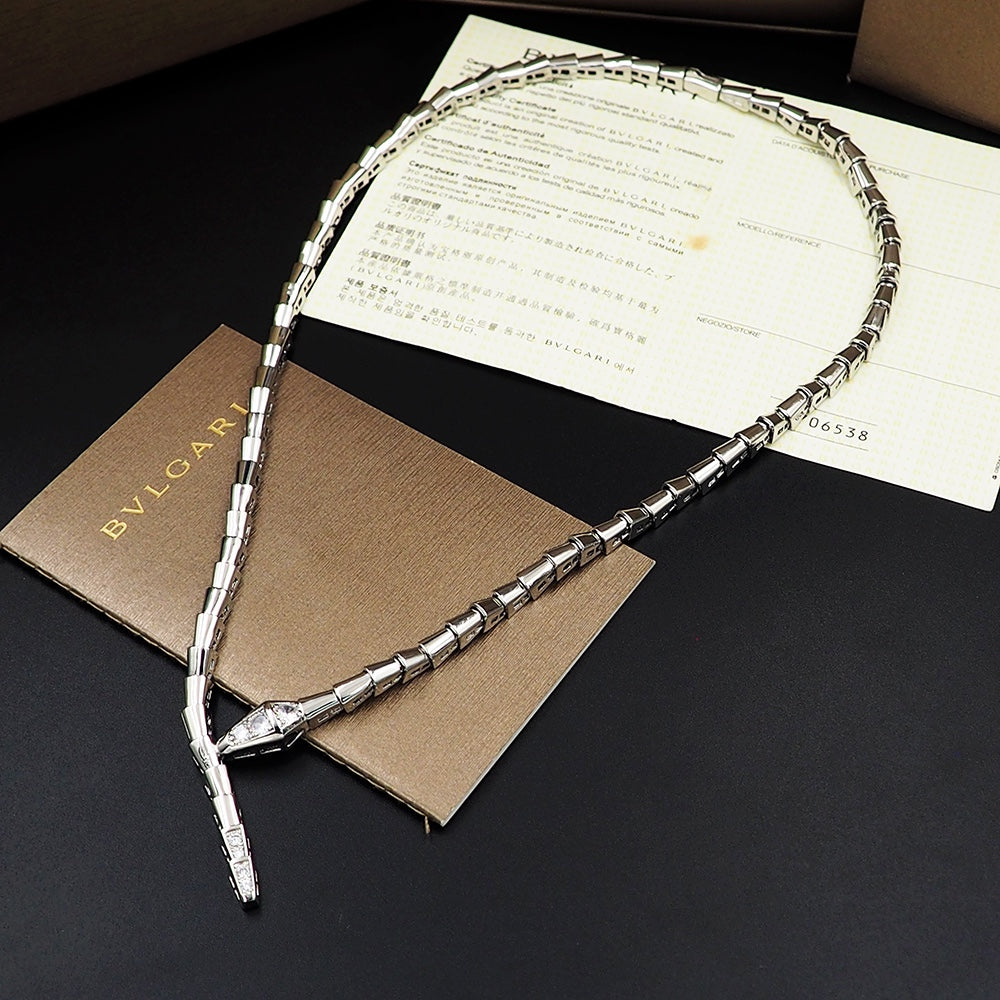 18K BV Serpenti Viper Demi-Pav¨¦ Diamonds Necklace