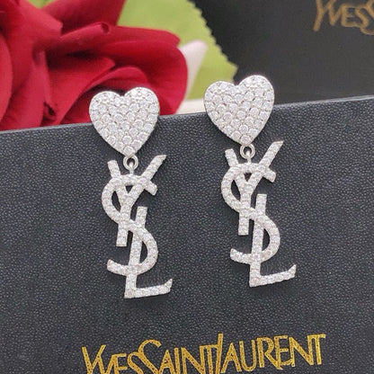 18K Saint Heart Diamonds Earrings