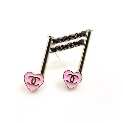 18K CC Music Symbol Brooch