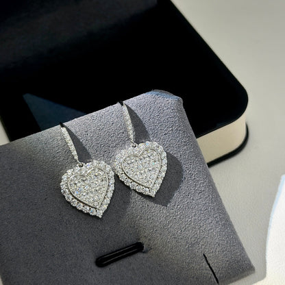 18K T Heart Diamonds Earrings
