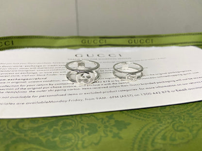 Double G Interlocking G Thin Open Ring