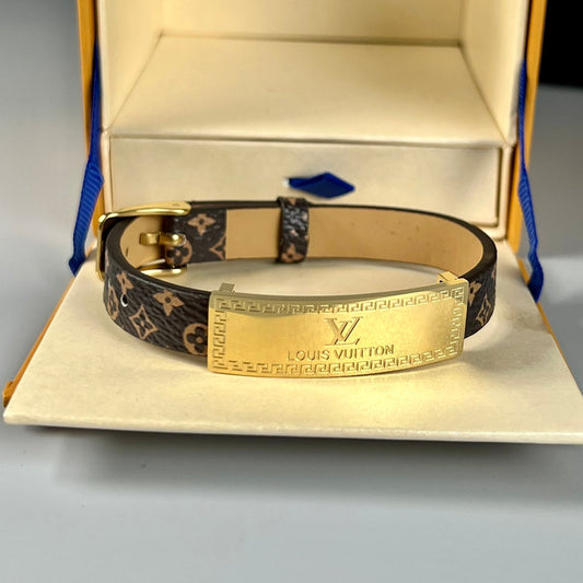 18K Louis Leather Bracelet