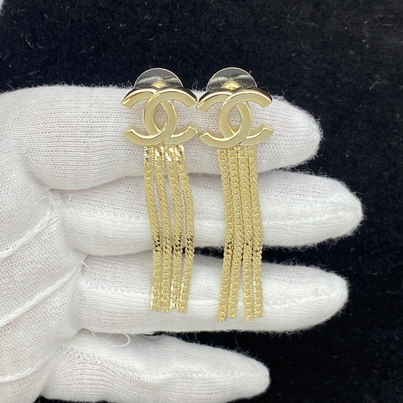 18K CC Long Tassel Gold Earrings