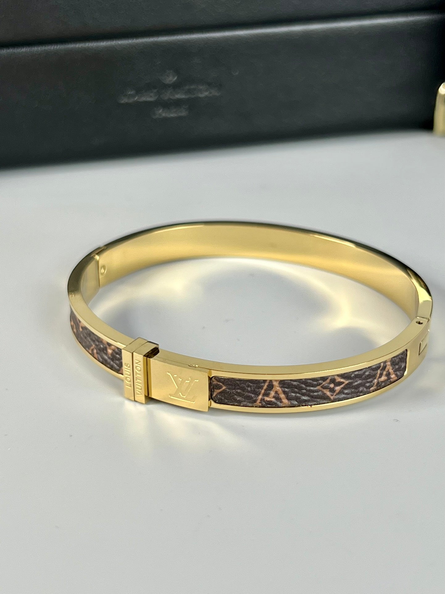 18K Louis Leather Bracelet