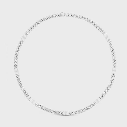 18K Celine Triomphe Gourmette Chain Necklace