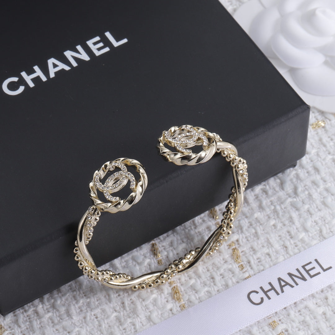 18K Double CC Open Bracelet