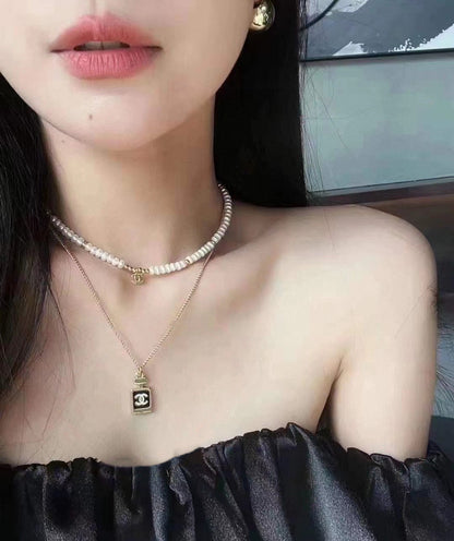 18K CC Perfume Bottle Necklace