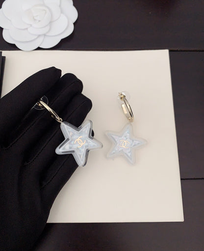 18K CC Star Earrings