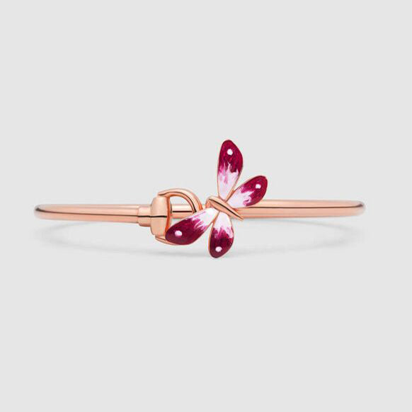 18K Double G Flora Bangle Bracelet