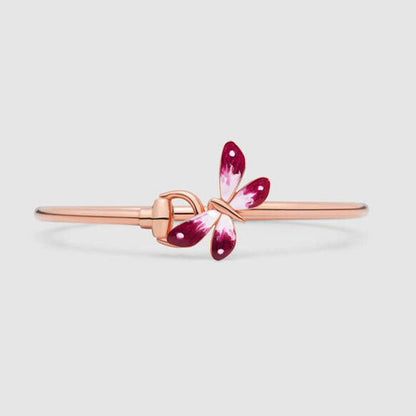 18K Double G Flora Bangle Bracelet