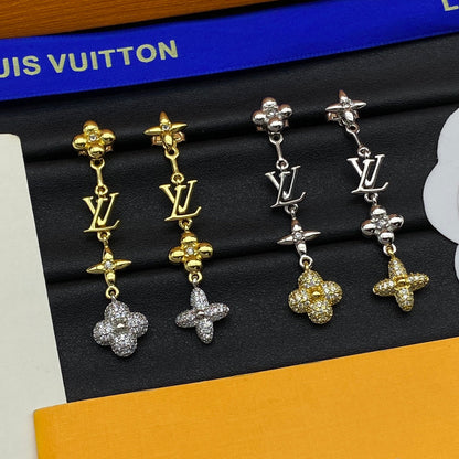 18K Louis Blossom Long Earrings