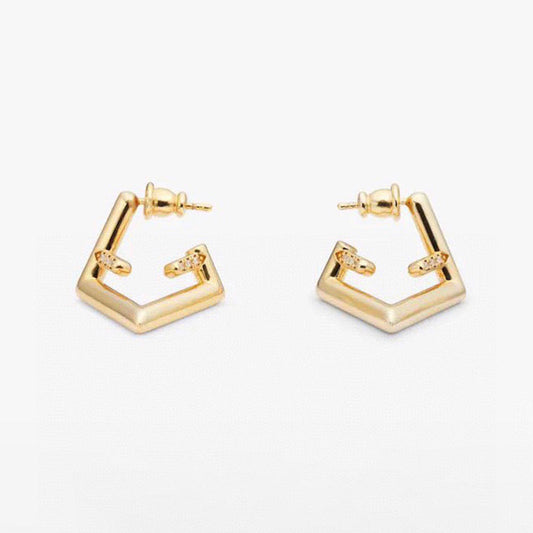 18K F First Earrings