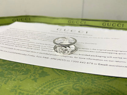 Double G Interlocking G Wide Open Ring