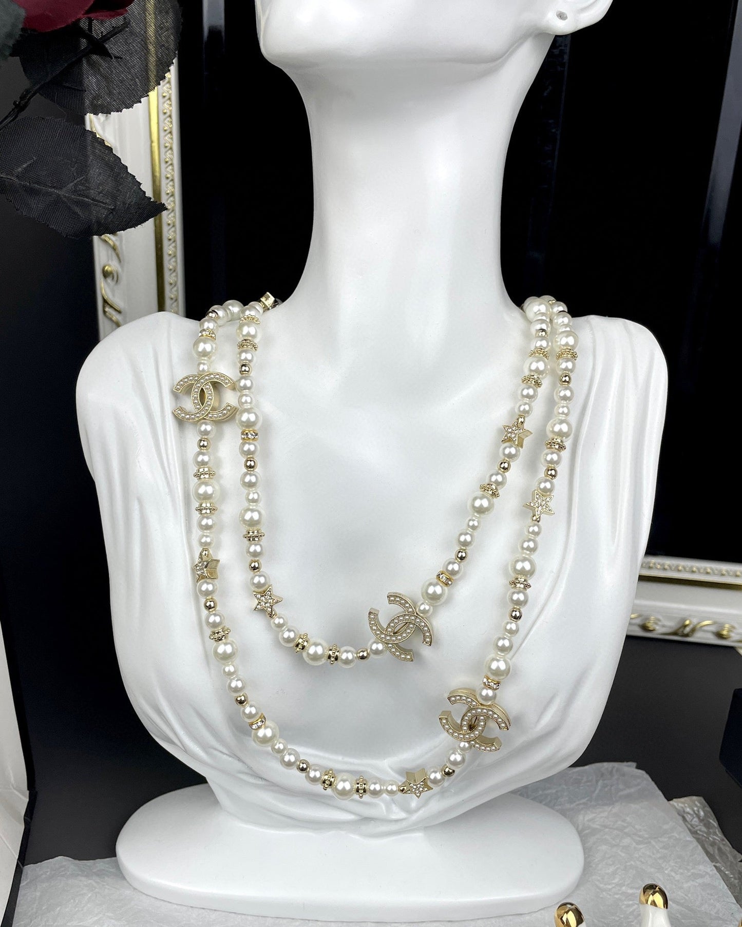 18K CC Pearls Necklace