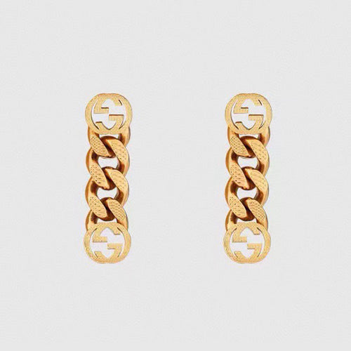 18K GUCCI GG Chain Earrings