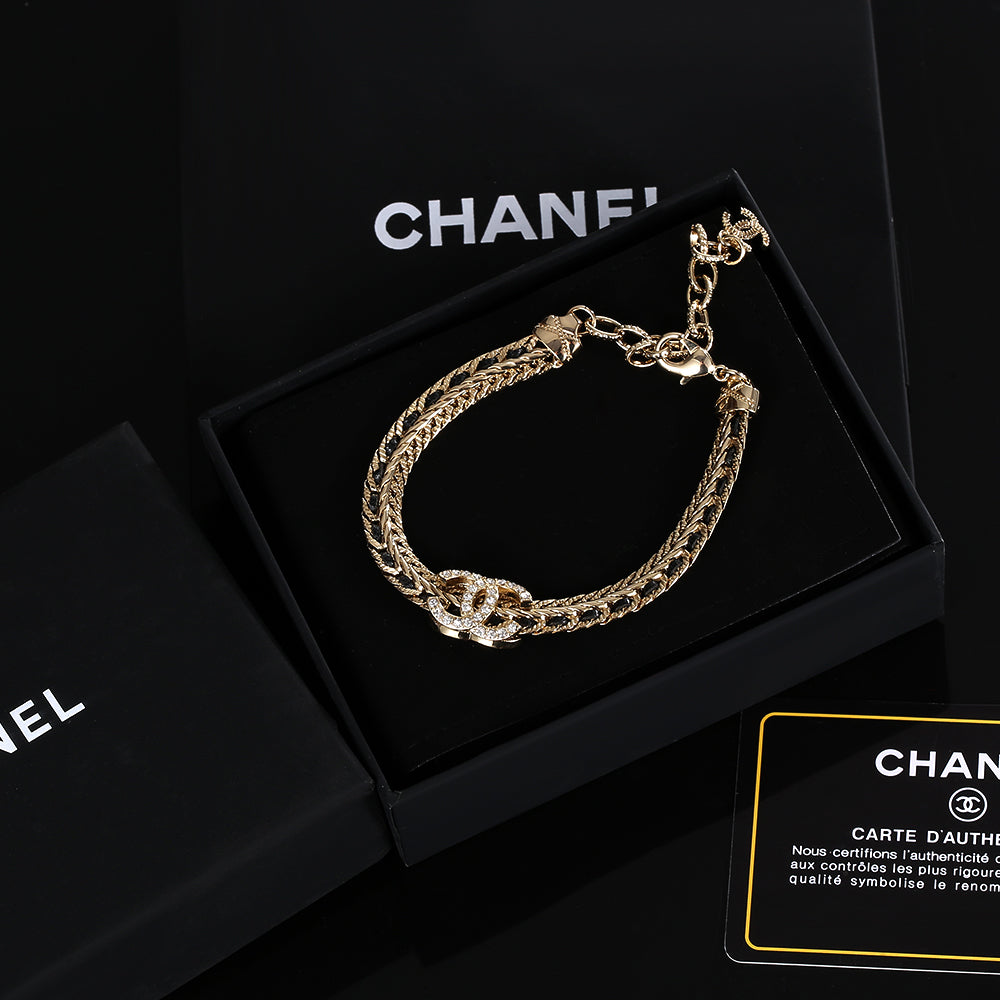 18K CC Strass Chain Bracelet