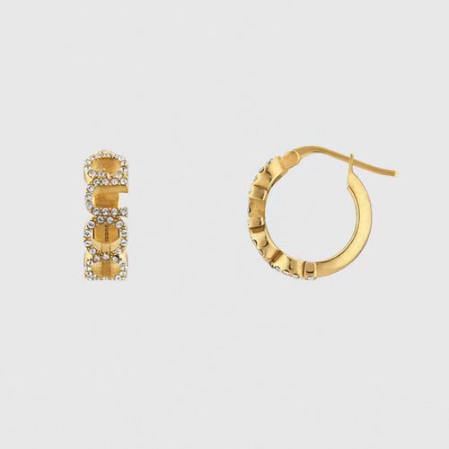 18K GUCCI Embellished Script Letter Earrings
