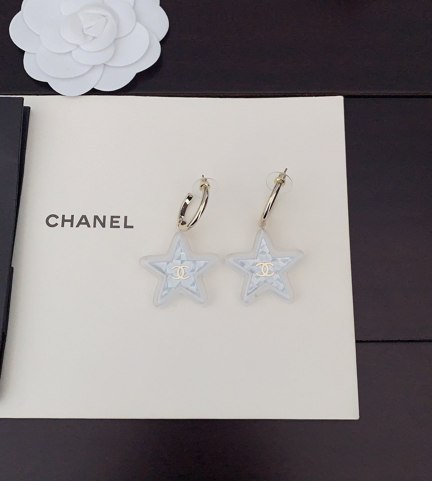 18K CC Star Earrings