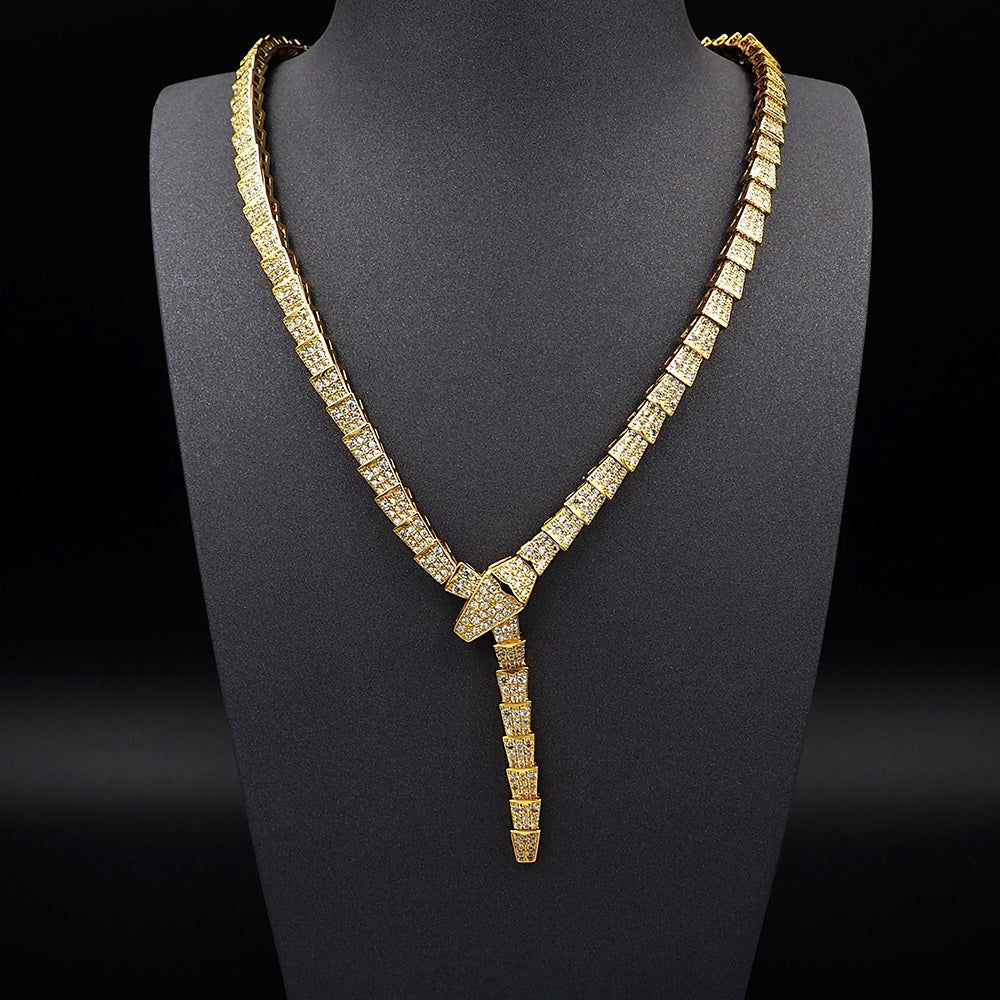 18K BV Serpenti Viper Full Pav¨¦ Diamonds Necklace