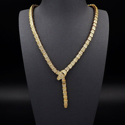 18K BV Serpenti Viper Full Pav¨¦ Diamonds Necklace