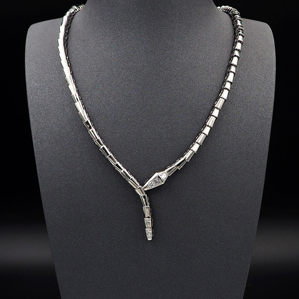 18K BV Serpenti Viper Demi-Pav¨¦ Diamonds Necklace