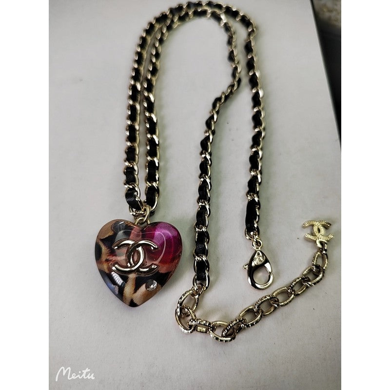 18K CC Heart Pendant Necklace