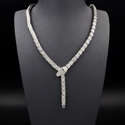 18K BV Serpenti Viper Full Pav¨¦ Diamonds Necklace