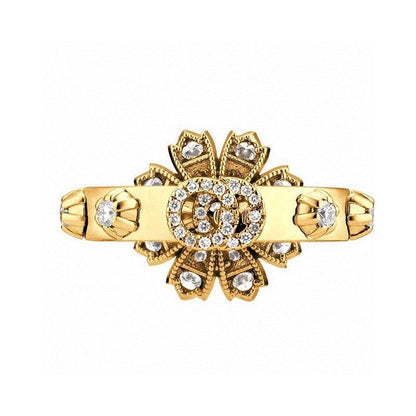 18K Double G Diamond Flower Ring