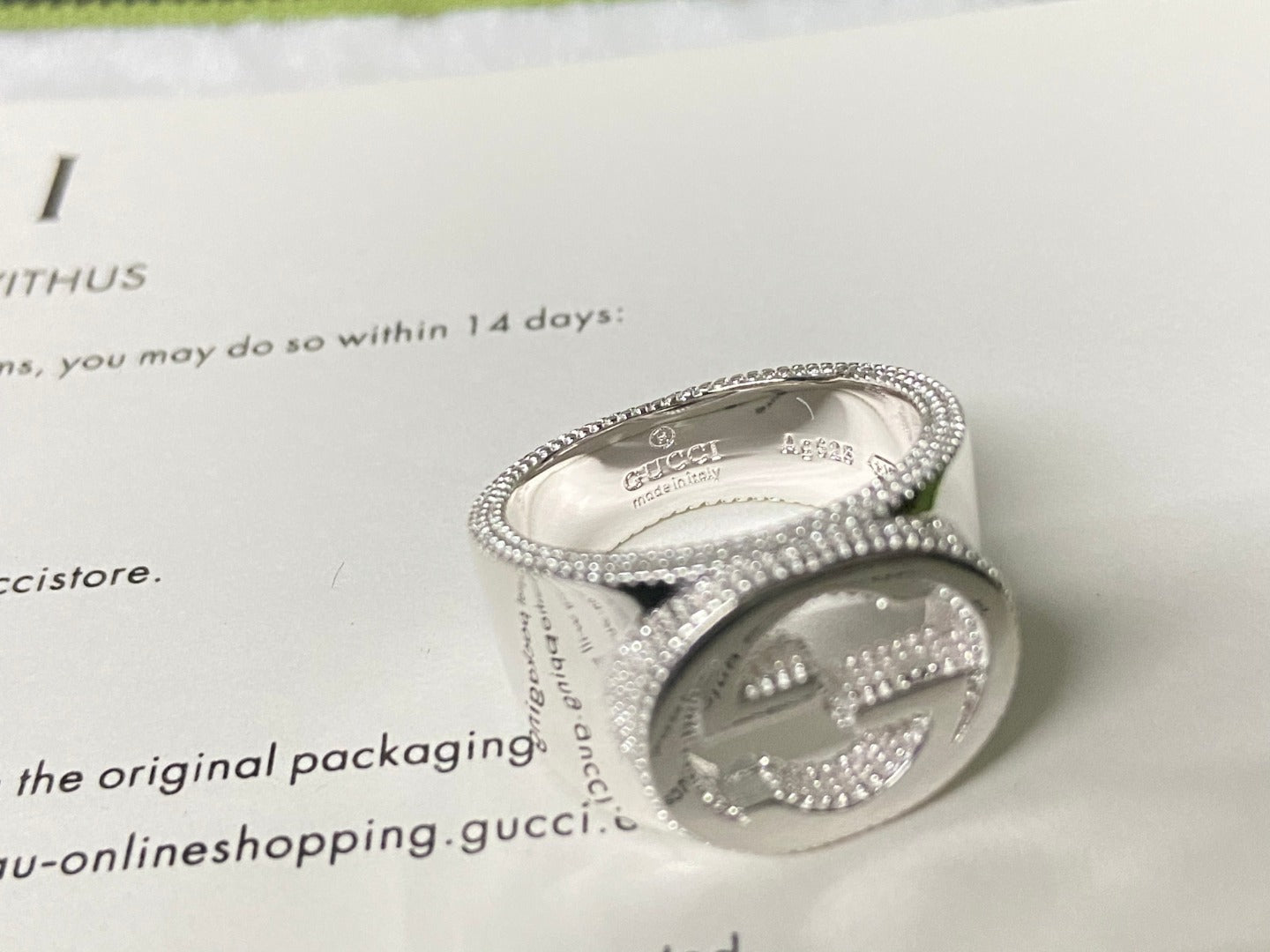 Double G Interlocking G Wide Ring