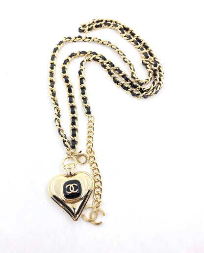 18K CC Heart Pendant Necklace