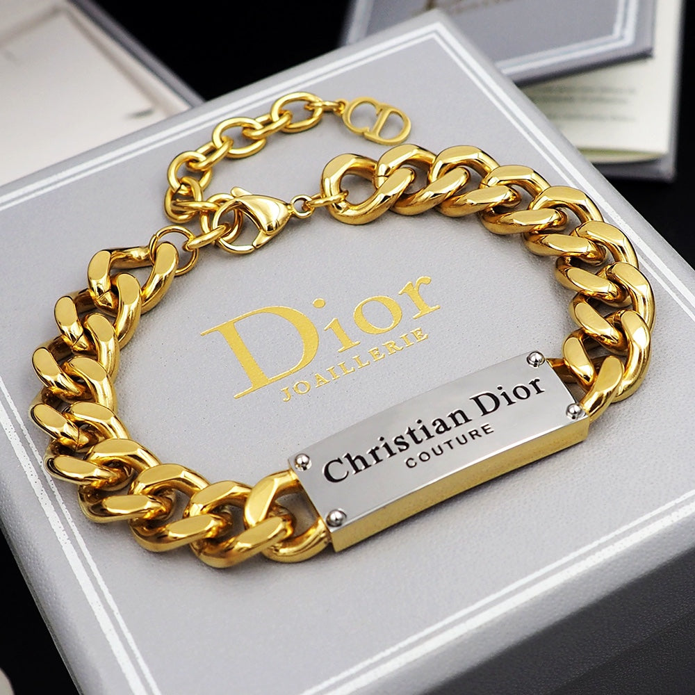 18K CD Chain Link Bracelet
