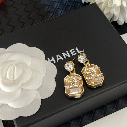 18K CC Crystals Earrings
