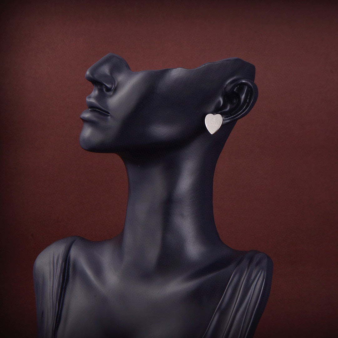 18K Double G Heart Earrings