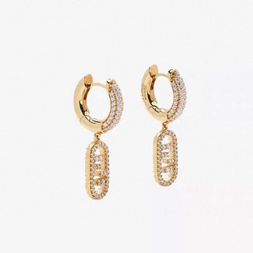 18K F OLock Earrings
