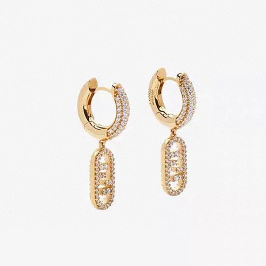 18K F OLock Earrings