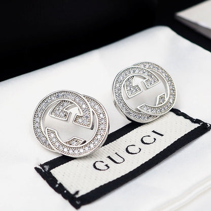 18K Double G Diamonds Earrings